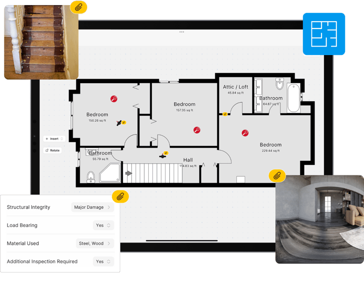 An image that demonstrates collection of a digital image within magicplan.