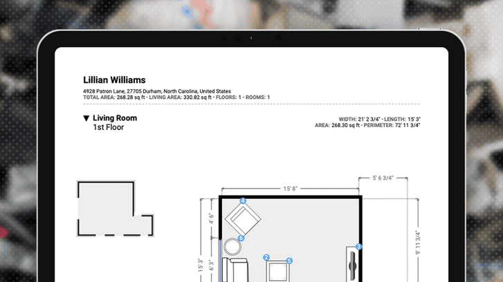 Floorplan reports for Biohazard Cleanups