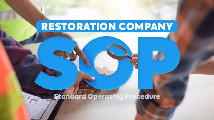Restoration Company: Contractors Creating Standard Operating Procedure (SOPs) planning in a table.