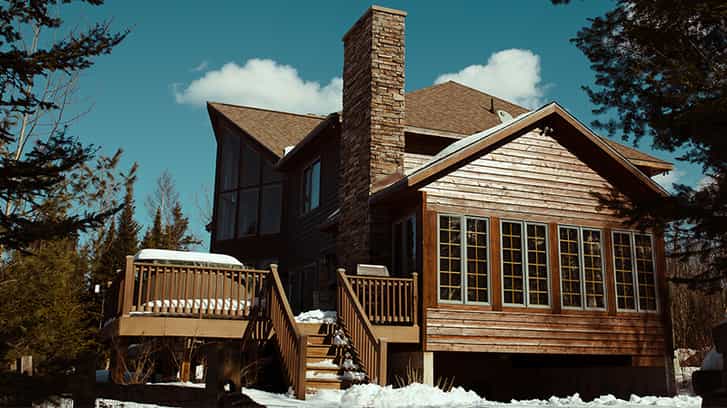 house with damager outdoor drain due to cold weather