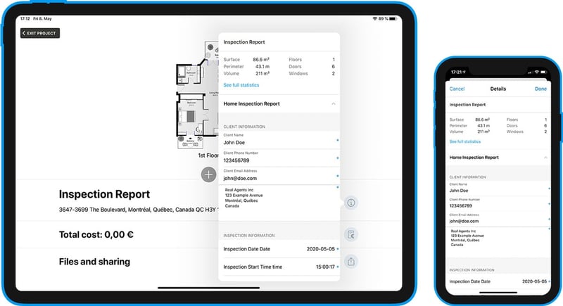 magicplanCustom Forms in the app (smartphone and tablet)