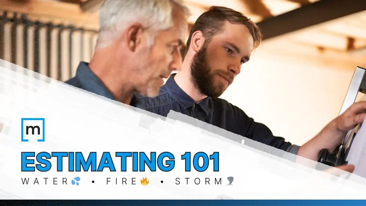Restorer estimator showing estimate for water damage, smoke and repair estimate