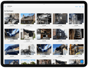 Fires scene photos on ipad pro USING MAGICPLAN APP for a fire and smoke damage claim