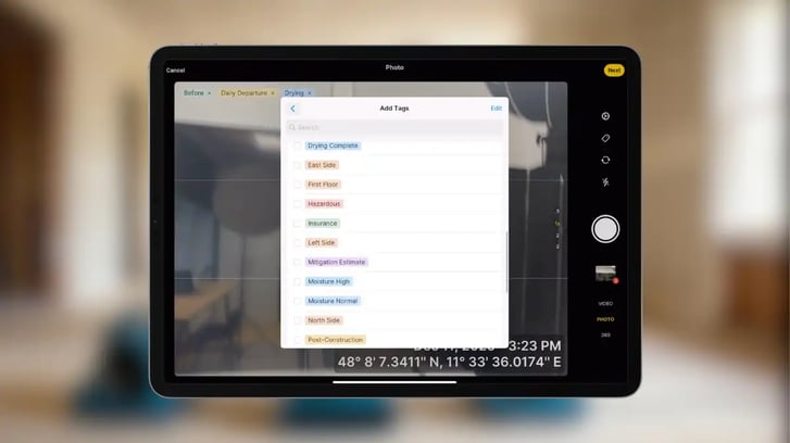 Photo tagging feature of magicplan