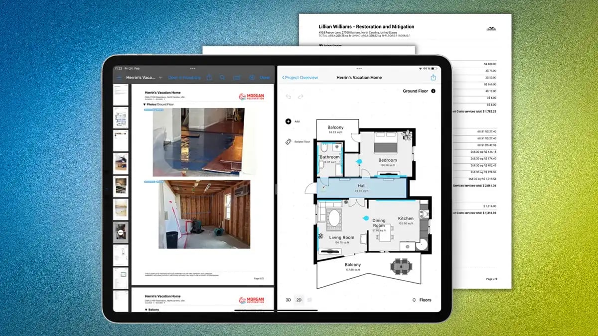 a magicplan restoration floor plan and export documents