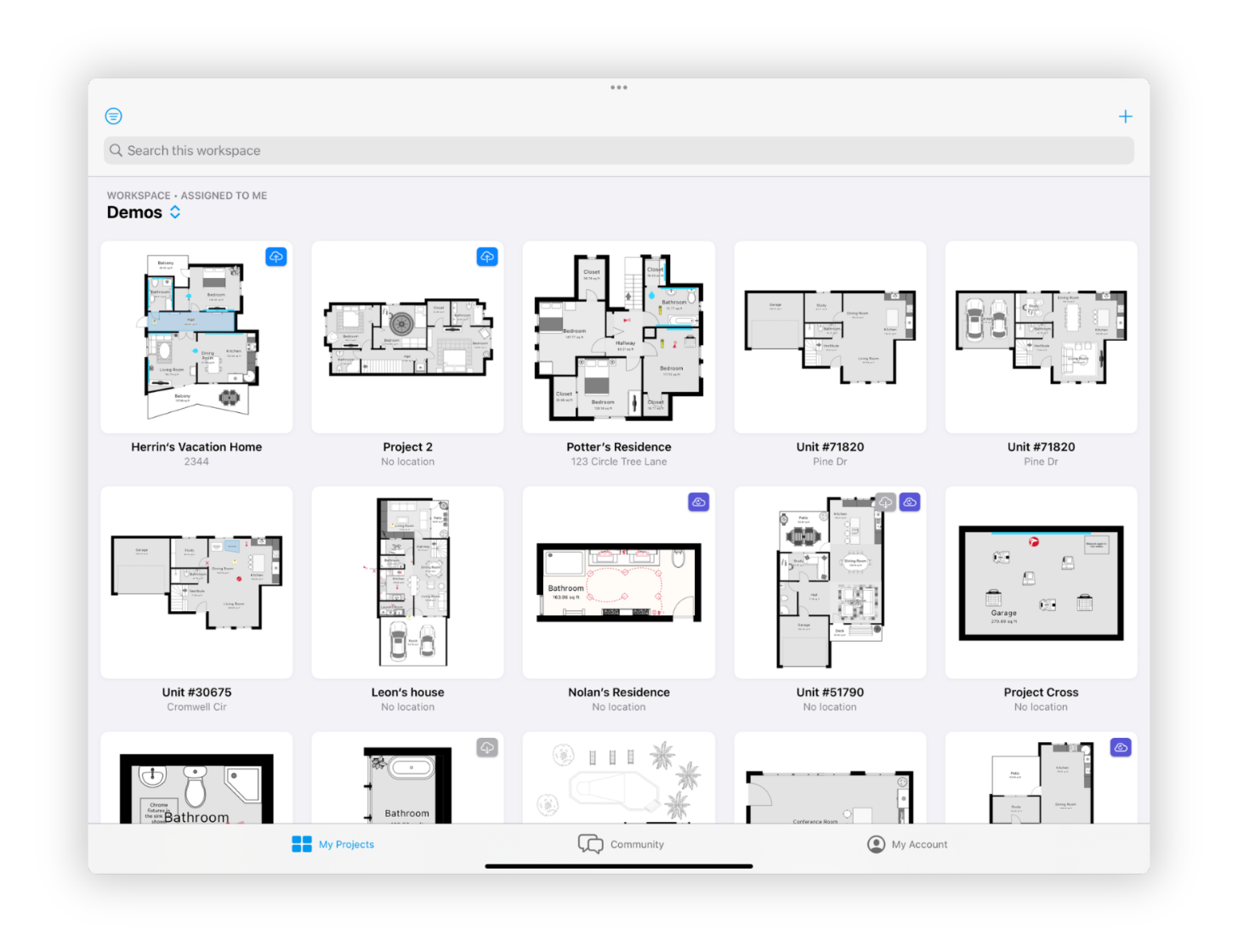 Restoration projects floor plans stored in the Cloud