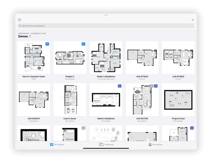 Restoration projects floor plans stored in the Cloud