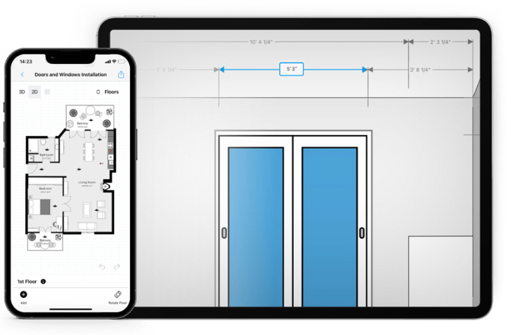 Windows and doors installation planning floor plan app in iphone and ipad