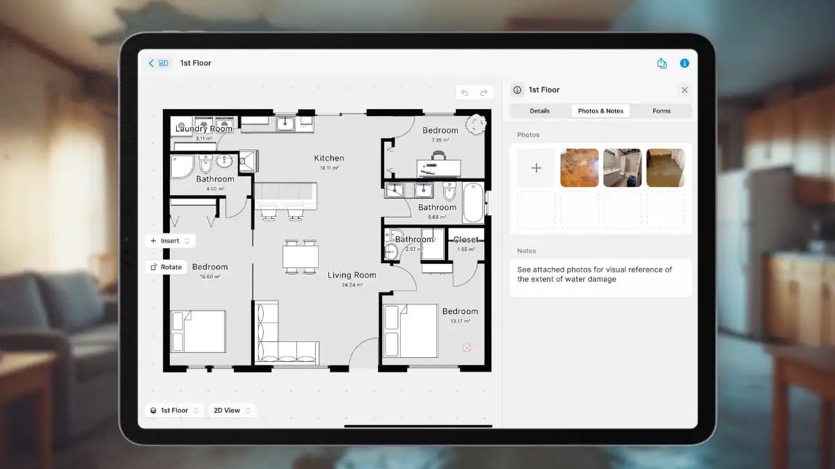 an example of a magicplan sketch with visuals attached
