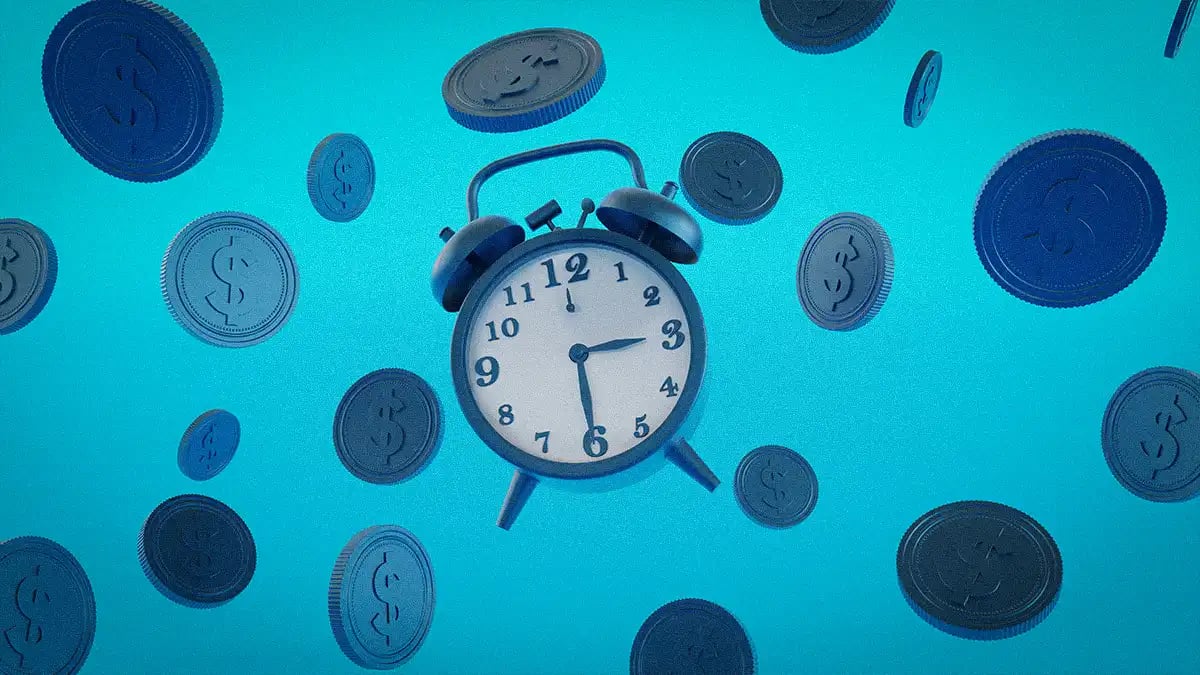 clock and dollar signs