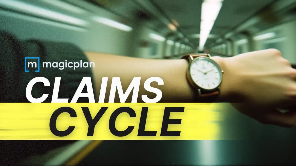 inside a tunnel with a restorers arm extending to check his wrist watch(Text-Claims Cycle)