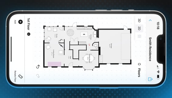 floor plan of a first floor in iphone apple store magicplan app