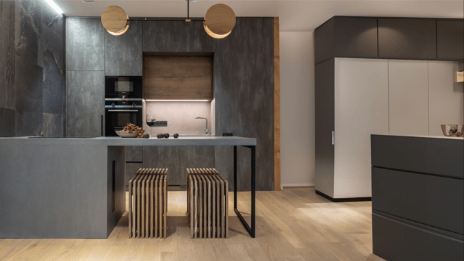 modern minimalist kitchen on spring home trade show