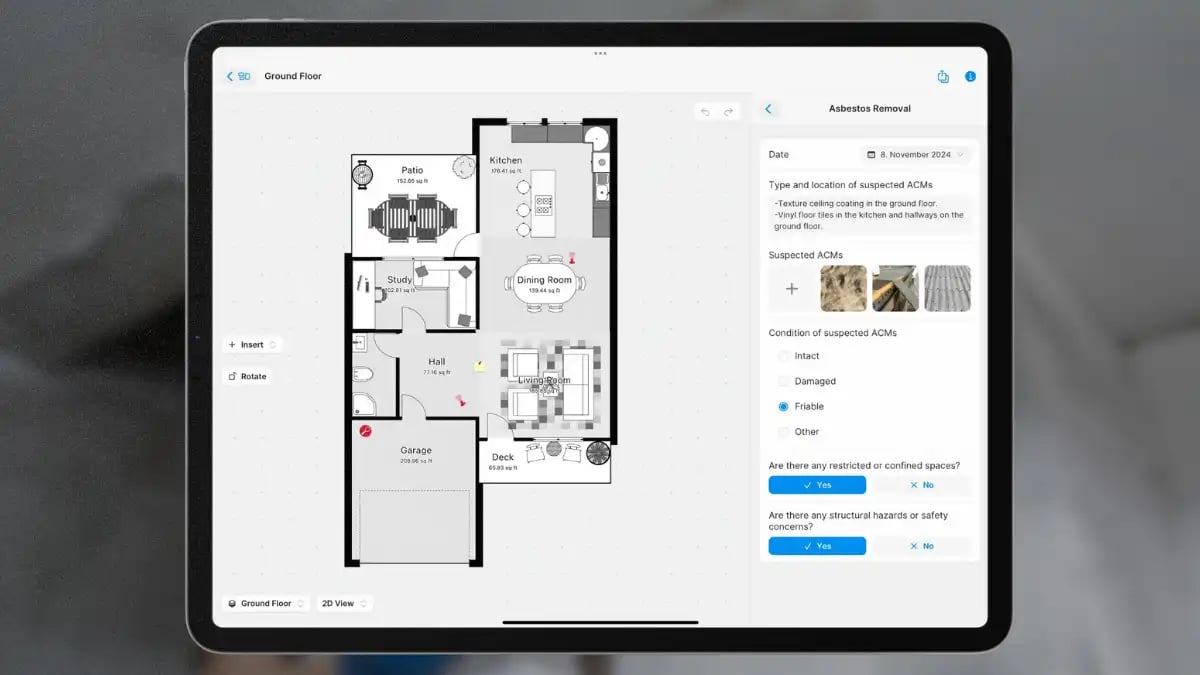 magicplan sketch of a jobsite with forms and checklists
