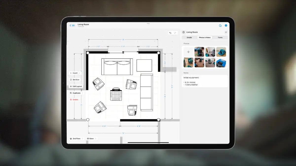 photos with captions as notes in the floor plan level