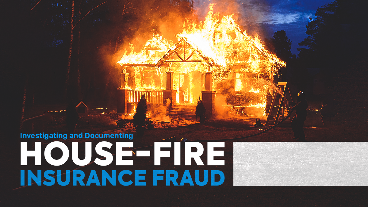 House fire burning  in the woods cause by insurance fraud that is being investigated and documented