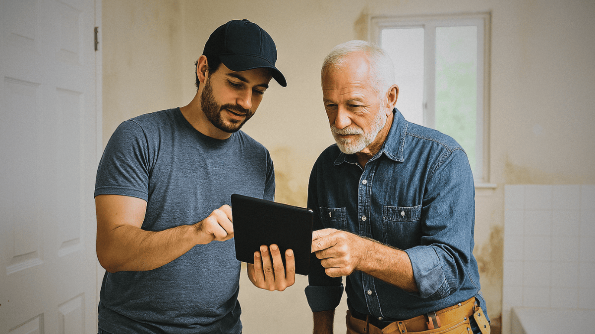 two generations working together